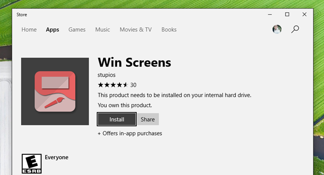 ứng dụng Win Screens